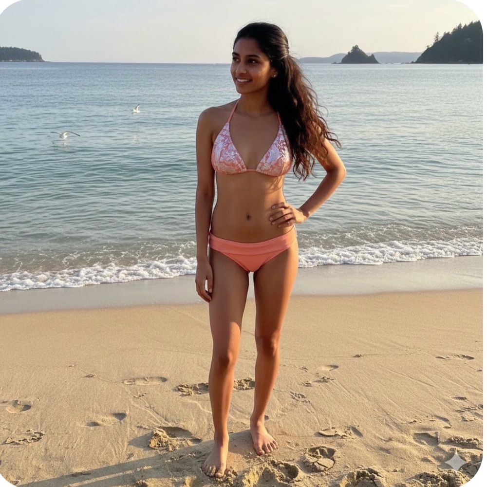 Victoria secret Coral and Silver Women's Bikini Set